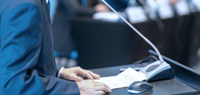 UAE Ambassador Mohammed bin Nakhira Al Dhaheri speaking at the PSC meeting in Brussels